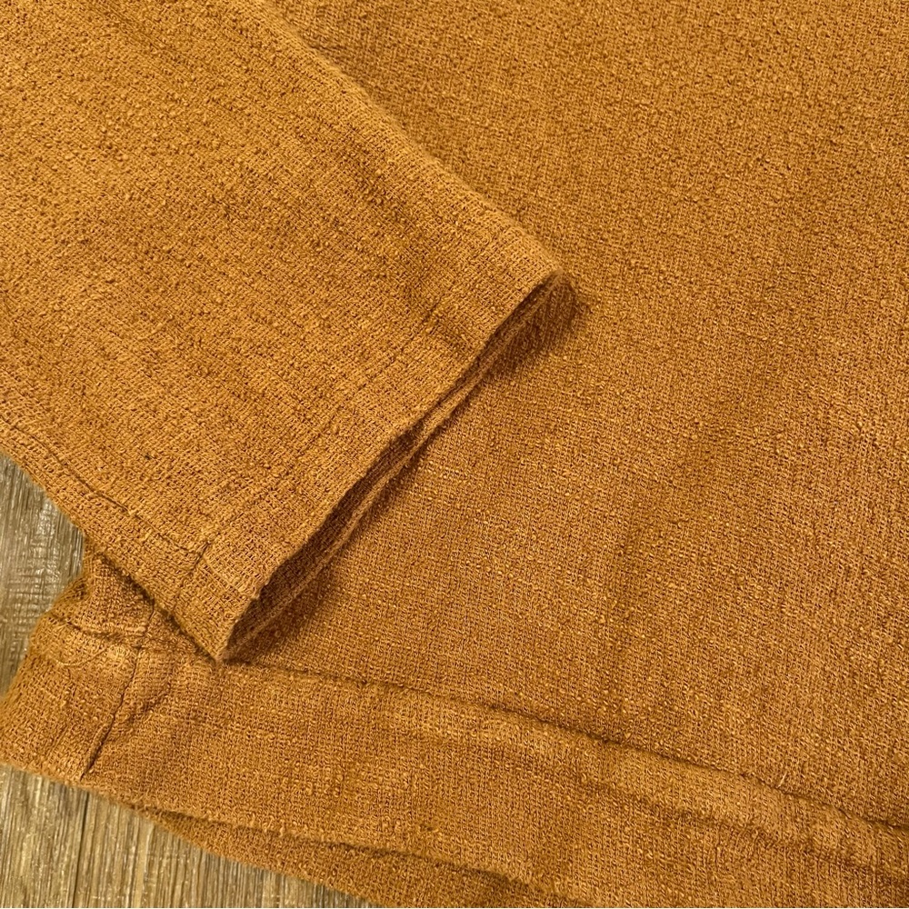 Madewell 100% Cotton Terracotta V-Neck Faux Wrap Sweater Cottagecore - Picture 6 of 9
